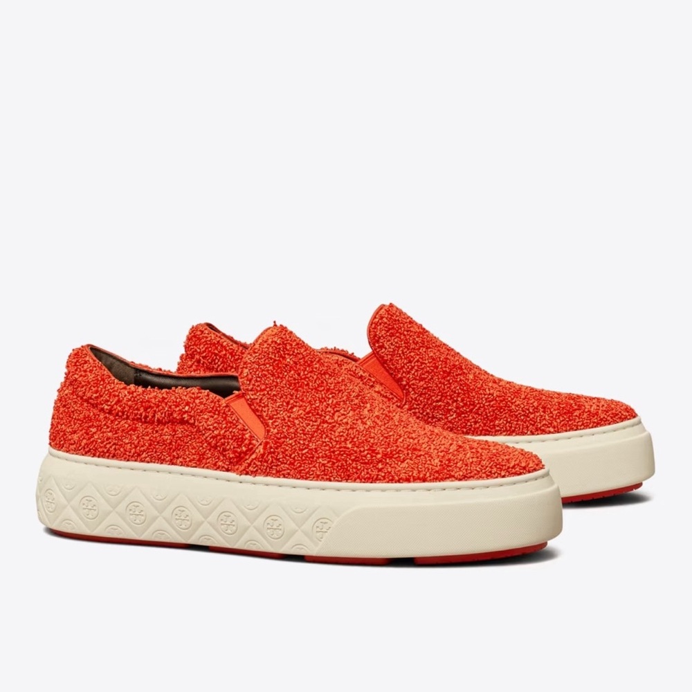 NIB with dust bag Tory Burch LadyBug Slip On Sneaker Raffia 7.5